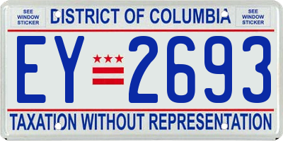 DC license plate EY2693