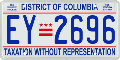 DC license plate EY2696