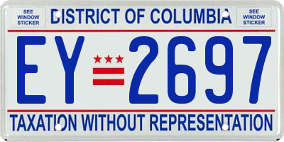 DC license plate EY2697