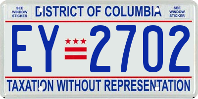 DC license plate EY2702