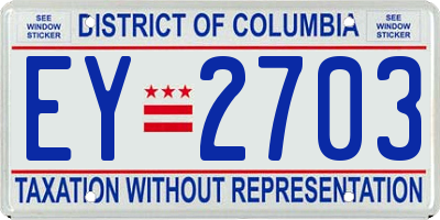 DC license plate EY2703