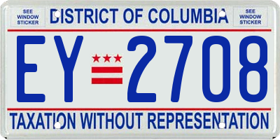 DC license plate EY2708
