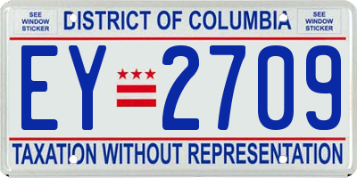 DC license plate EY2709