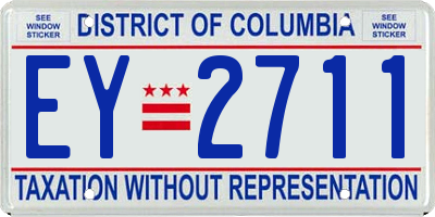 DC license plate EY2711
