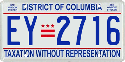 DC license plate EY2716