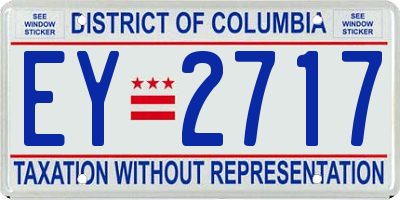 DC license plate EY2717