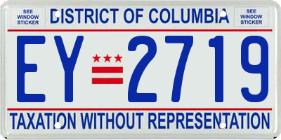 DC license plate EY2719