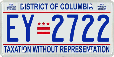 DC license plate EY2722