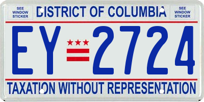 DC license plate EY2724