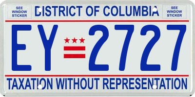DC license plate EY2727