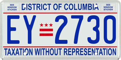 DC license plate EY2730