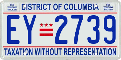 DC license plate EY2739