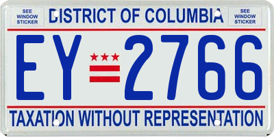 DC license plate EY2766