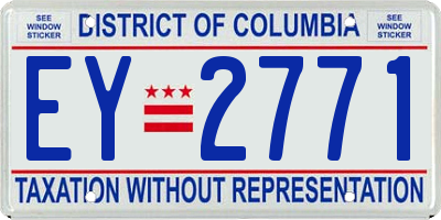 DC license plate EY2771