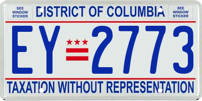 DC license plate EY2773