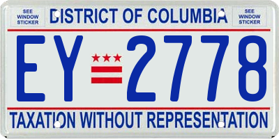 DC license plate EY2778