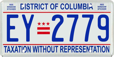 DC license plate EY2779