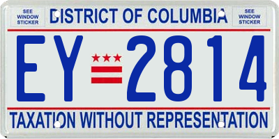 DC license plate EY2814