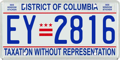 DC license plate EY2816