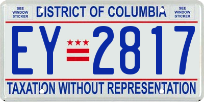 DC license plate EY2817