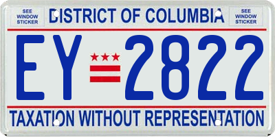 DC license plate EY2822