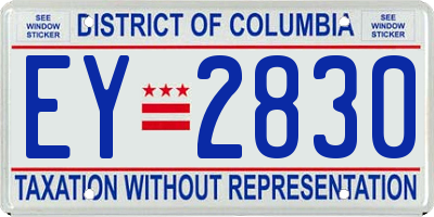 DC license plate EY2830