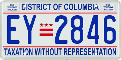 DC license plate EY2846