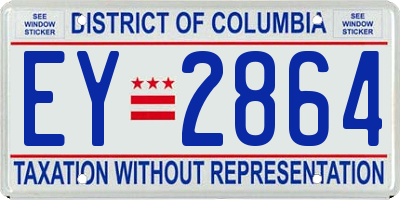 DC license plate EY2864