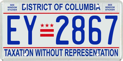 DC license plate EY2867
