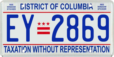 DC license plate EY2869