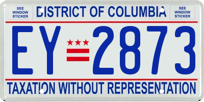 DC license plate EY2873