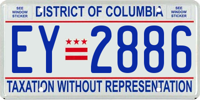 DC license plate EY2886