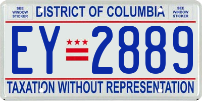 DC license plate EY2889