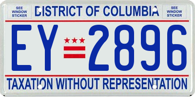 DC license plate EY2896