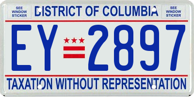 DC license plate EY2897