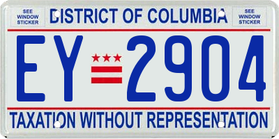 DC license plate EY2904