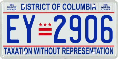 DC license plate EY2906