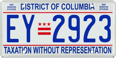 DC license plate EY2923