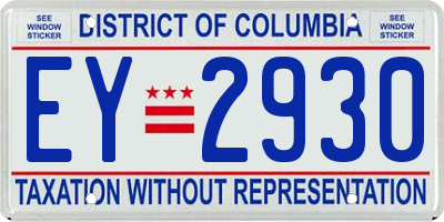 DC license plate EY2930