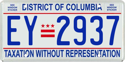 DC license plate EY2937