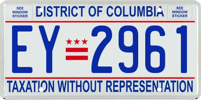 DC license plate EY2961