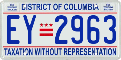 DC license plate EY2963