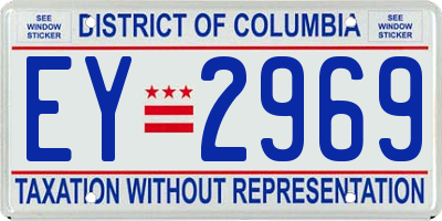 DC license plate EY2969