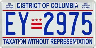 DC license plate EY2975