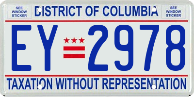 DC license plate EY2978