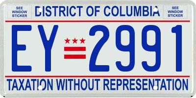 DC license plate EY2991