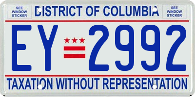DC license plate EY2992