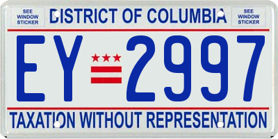 DC license plate EY2997