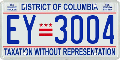 DC license plate EY3004