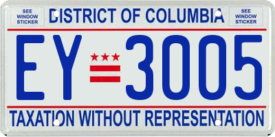 DC license plate EY3005